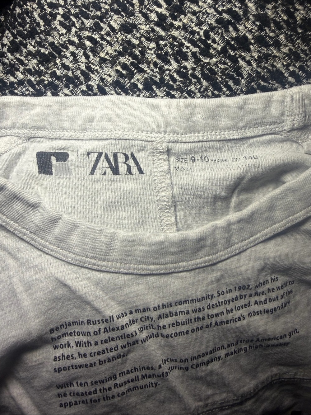 Zara x Russell Athletic capsule collection limited edition grey shirt size 9-10y - Picture 6 of 6